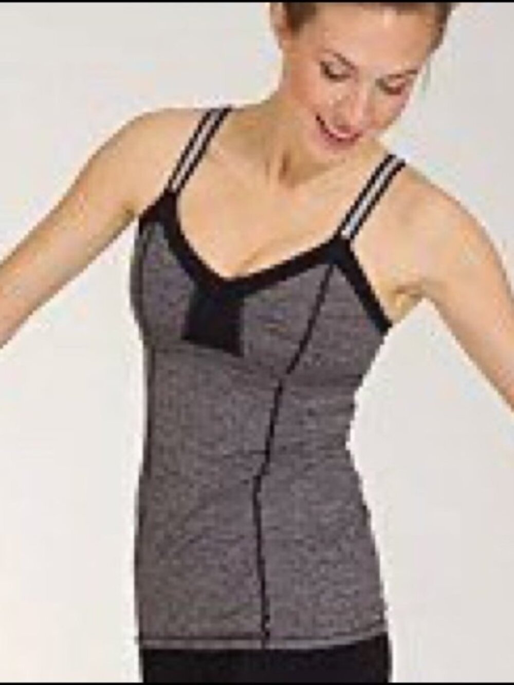 Lululemon Light Up Tank in Heathered Black and Reflective Bands